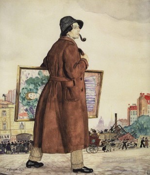 Retrato de Isaac Brodsky 1920 Boris Mikhailovich Kustodiev Pinturas al óleo